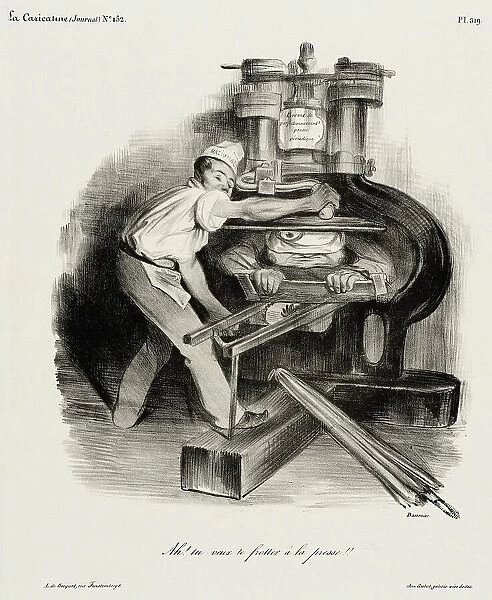 Ah! Tu veux te frotter à la presse!!, 1833. Creator: Honore Daumier