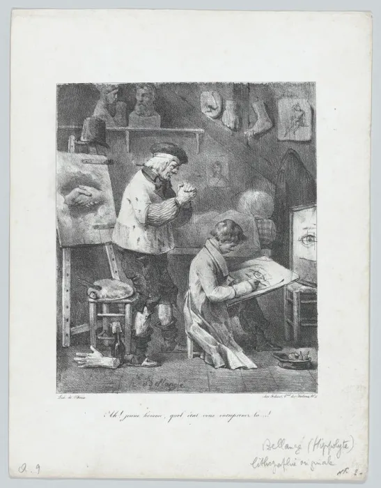 Framed Print : Ah! Young Man! What a record you have undertaken here... !, 1823. Creator: Hippolyte Bellangé Framed Print : Ah! Young Man! What a record you have undertaken here... !, 1823. Creator: Hippolyte Bellangé