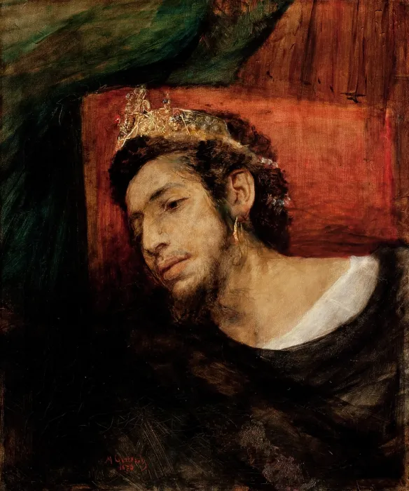 Framed Print : Ahasuerus, 1876. Creator: Maurycy Gottlieb Framed Print : Ahasuerus, 1876. Creator: Maurycy Gottlieb