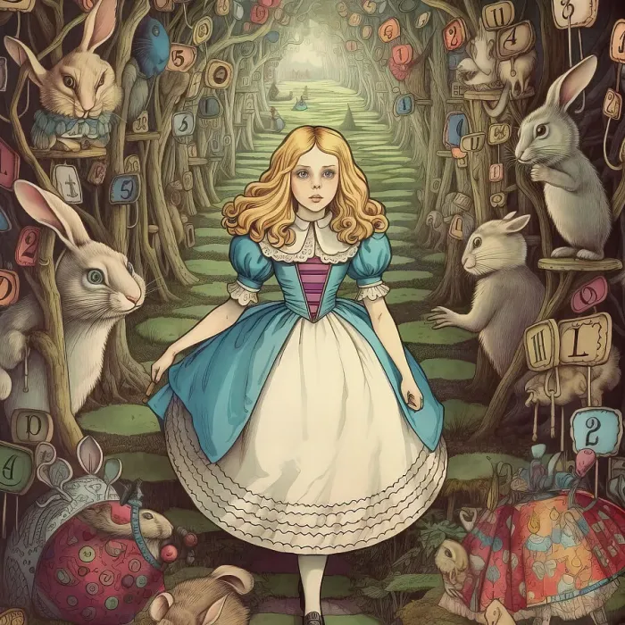 Framed Print : AI IMAGE - Alice, from Alice in Wonderland, 2023. Creator: Heritage Images. AI IMAGE - Alice, from Alice in Wonderland, 2023. Creator: Heritage Images Framed Print : AI IMAGE - Alice, from Alice in Wonderland, 2023. Creator: Heritage Images. AI IMAGE - Alice, from Alice in Wonderland, 2023. Creator: Heritage Images