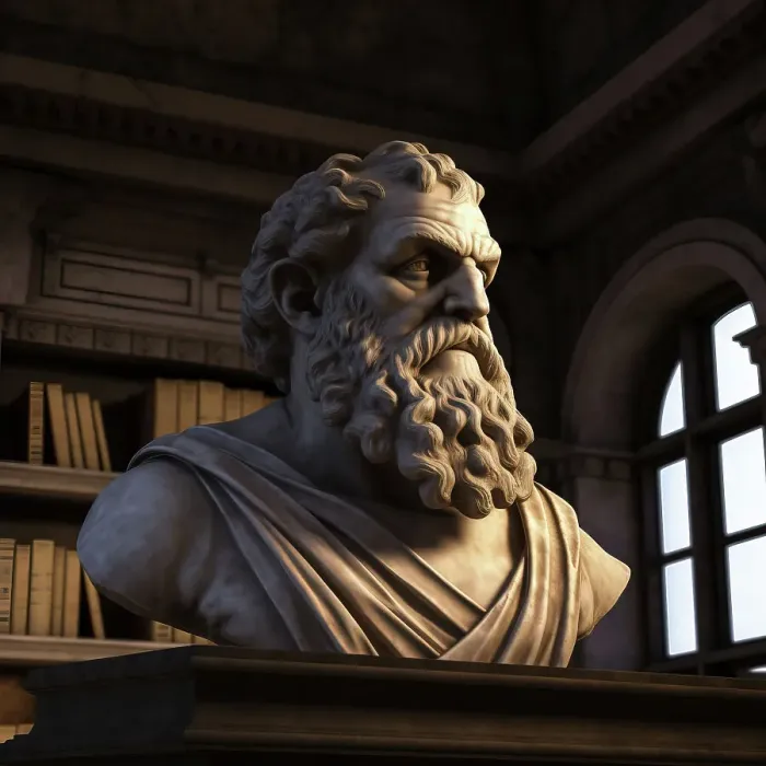 Framed Print : AI IMAGE - Bust of Archimedes, 3rd century BC, (2023). Creator: Heritage Images Framed Print : AI IMAGE - Bust of Archimedes, 3rd century BC, (2023). Creator: Heritage Images