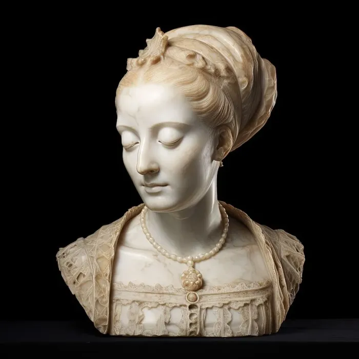 Framed Print : AI Image - Bust of Mary, Queen of Scots, 2023. Creator: Heritage Images Framed Print : AI Image - Bust of Mary, Queen of Scots, 2023. Creator: Heritage Images