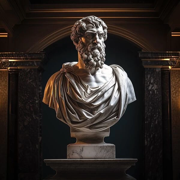 AI Image - Bust of Plato, 2023. Creator: Heritage Images