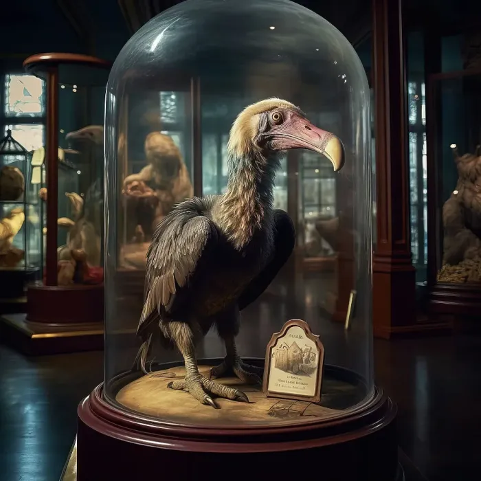Framed Print : AI IMAGE - Dodo in a glass case in a museum, 2023. Creator: Heritage Images Framed Print : AI IMAGE - Dodo in a glass case in a museum, 2023. Creator: Heritage Images