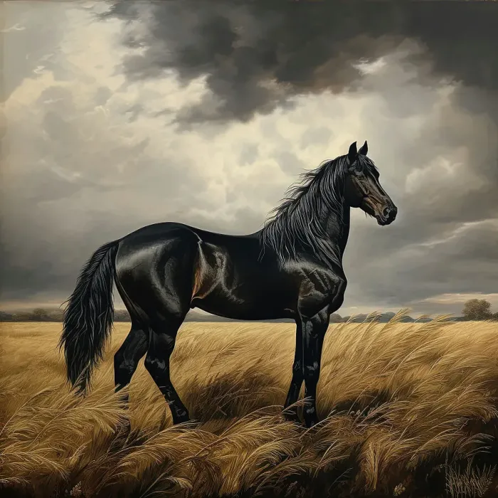 Framed Print : AI IMAGE - Illustration of Black Beauty, 2023. Creator: Heritage Images Framed Print : AI IMAGE - Illustration of Black Beauty, 2023. Creator: Heritage Images