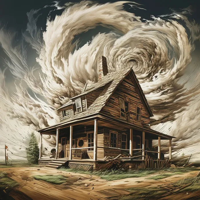 Framed Print : AI IMAGE - Illustration of Dorothy's house from The Wizard of Oz, 2023. Creator: Heritage Images Framed Print : AI IMAGE - Illustration of Dorothy's house from The Wizard of Oz, 2023. Creator: Heritage Images