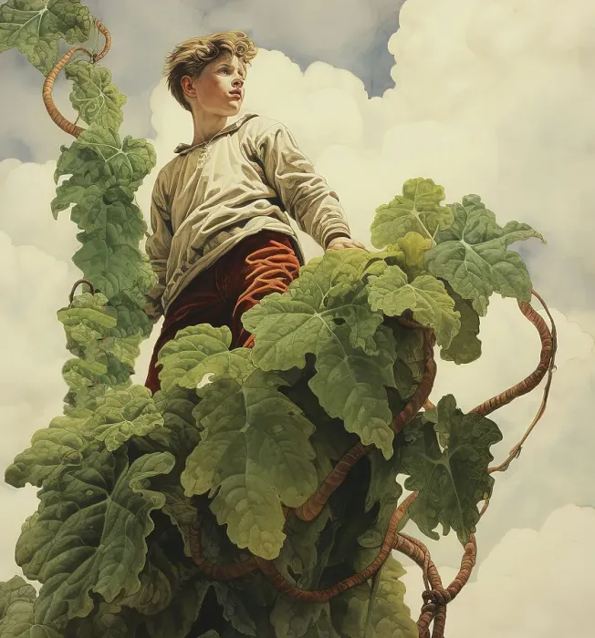 Framed Print : AI Image - Illustration of Jack and the Beanstalk, 2023. Creator: Heritage Images Framed Print : AI Image - Illustration of Jack and the Beanstalk, 2023. Creator: Heritage Images