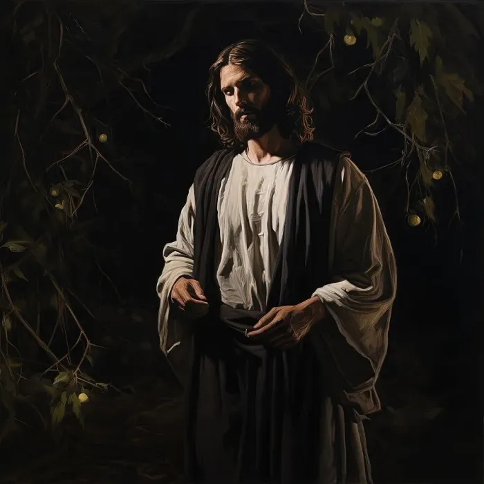 Framed Print : AI IMAGE - Illustration of Jesus Christ in the Garden of Gethsemane, 2023. Creator: Heritage Images Framed Print : AI IMAGE - Illustration of Jesus Christ in the Garden of Gethsemane, 2023. Creator: Heritage Images