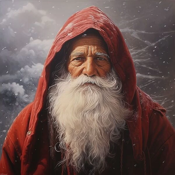AI Image - Illustration of a South Asian Father Christmas, 2023. Creator: Heritage Images