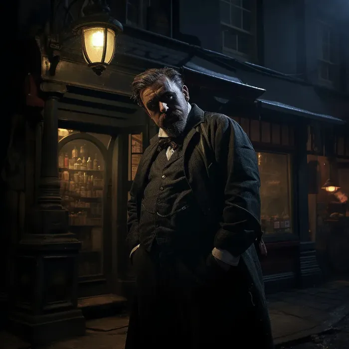 Framed Print : AI IMAGE - Illustration of Sweeney Todd, 2023. Creator: Heritage Images Framed Print : AI IMAGE - Illustration of Sweeney Todd, 2023. Creator: Heritage Images