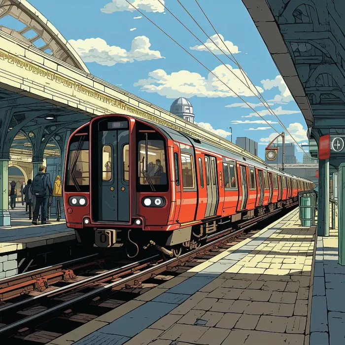 Framed Print : AI IMAGE - London Underground train, 2023. Creator: Heritage Images Framed Print : AI IMAGE - London Underground train, 2023. Creator: Heritage Images