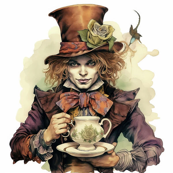 AI IMAGE - The Mad Hatter, from 'Alice in Wonderland', 2023. Creator: Heritage Images. AI IMAGE - The Mad Hatter, from 'Alice in Wonderland', 2023. Creator: Heritage Images