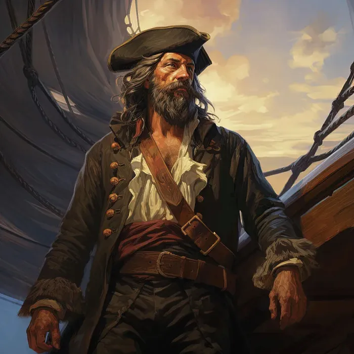 Framed Print : AI IMAGE - Portrait of Blackbeard, early 18th century, (2023). Creator: Heritage Images Framed Print : AI IMAGE - Portrait of Blackbeard, early 18th century, (2023). Creator: Heritage Images