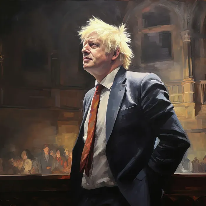 Framed Print : AI IMAGE - Portrait of Boris Johnson, 2023. Creator: Heritage Images Framed Print : AI IMAGE - Portrait of Boris Johnson, 2023. Creator: Heritage Images