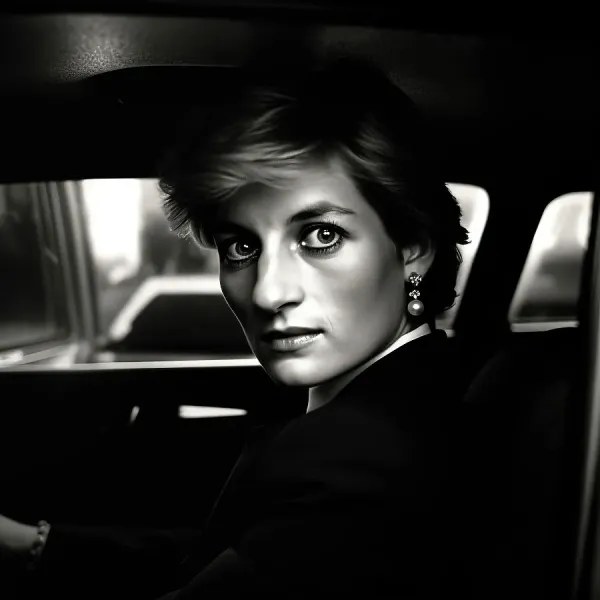 Lady Diana in a Car, 1990s Print. Art Prints, Posters & Puzzles