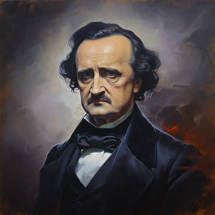 Framed Print : AI Image - Portrait of Edgar Allan Poe, 1840s, (2023). Creator: Heritage Images Framed Print : AI Image - Portrait of Edgar Allan Poe, 1840s, (2023). Creator: Heritage Images