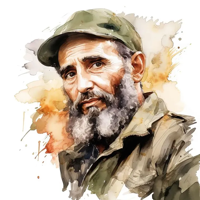 Framed Print : AI IMAGE - Portrait of Fidel Castro, 1980s, (2023). Creator: Heritage Images Framed Print : AI IMAGE - Portrait of Fidel Castro, 1980s, (2023). Creator: Heritage Images