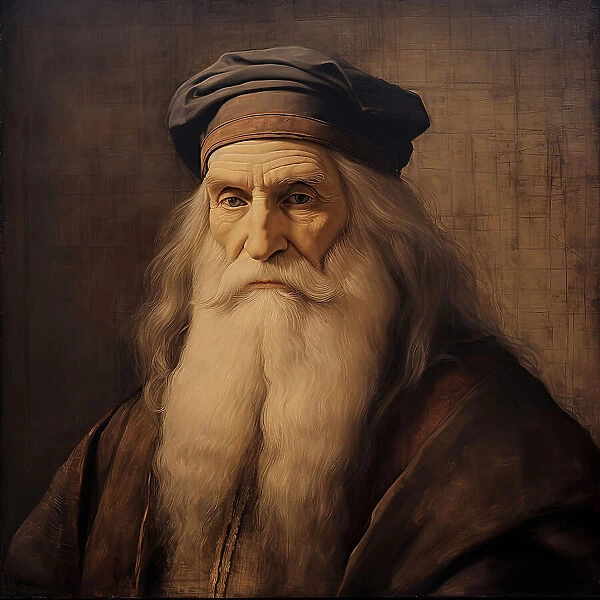 AI IMAGE - Portrait of Leonardo da Vinci, 1500s, (2023). Creator: Heritage Images