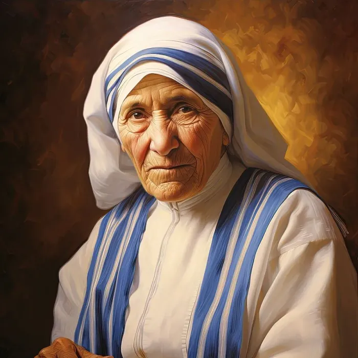 Framed Print : AI Image - Portrait of Mother Teresa, 1990s, (2023). Creator: Heritage Images Framed Print : AI Image - Portrait of Mother Teresa, 1990s, (2023). Creator: Heritage Images