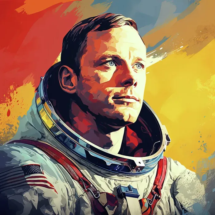 Framed Print : AI IMAGE - Portrait of Neil Armstrong, 1960s, (2023). Creator: Heritage Images Framed Print : AI IMAGE - Portrait of Neil Armstrong, 1960s, (2023). Creator: Heritage Images
