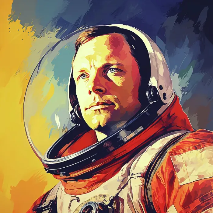 Framed Print : AI IMAGE - Portrait of Neil Armstrong, 1960s, (2023). Creator: Heritage Images Framed Print : AI IMAGE - Portrait of Neil Armstrong, 1960s, (2023). Creator: Heritage Images