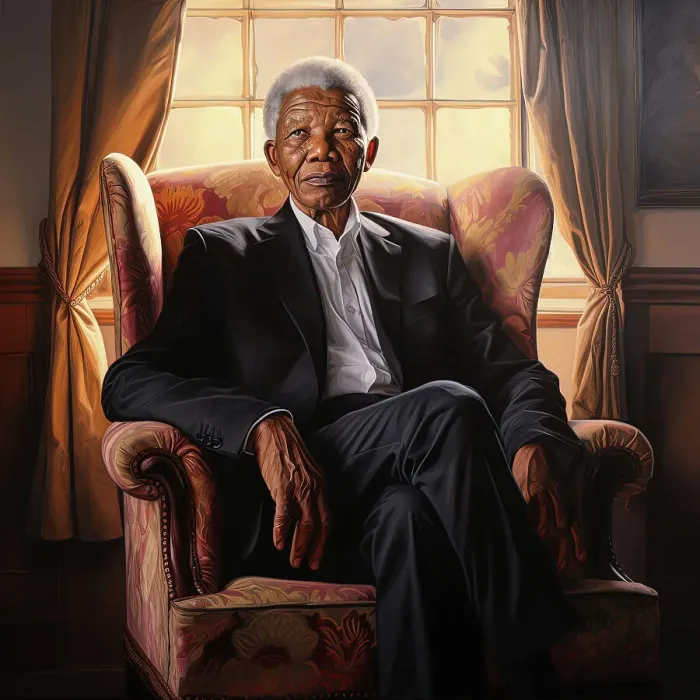 Framed Print : AI IMAGE - Portrait of Nelson Mandela, 2000s, (2023). Creator: Heritage Images Framed Print : AI IMAGE - Portrait of Nelson Mandela, 2000s, (2023). Creator: Heritage Images