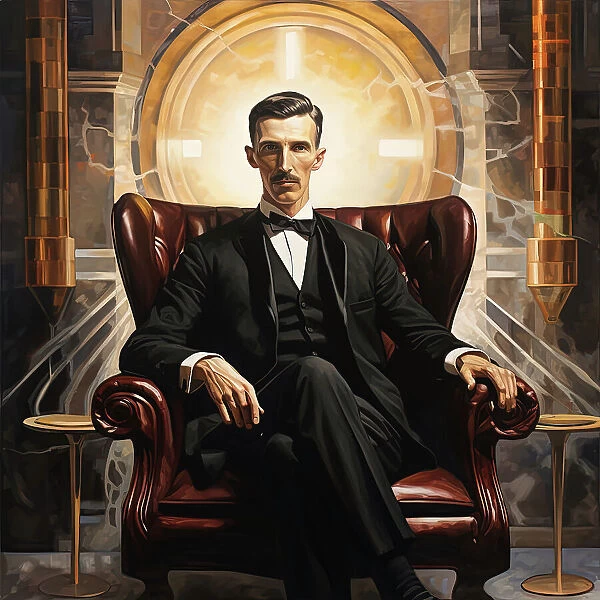 AI Image - Portrait of Nikola Tesla, c1900s, (2023). Creator: Heritage Images