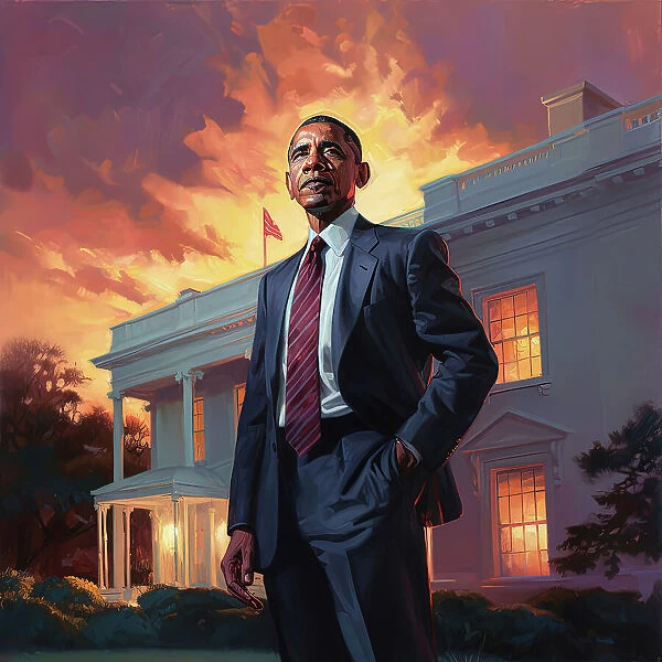 AI IMAGE - Portrait of President Obama, c2009, (2023). Creator: Heritage Images