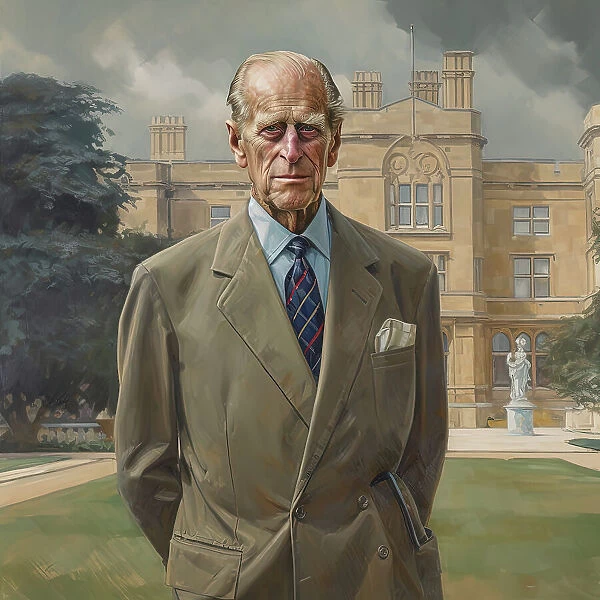 AI IMAGE - Portrait of Prince Philip, Duke of Edinburgh, 2000s, (2023). Creator: Heritage Images