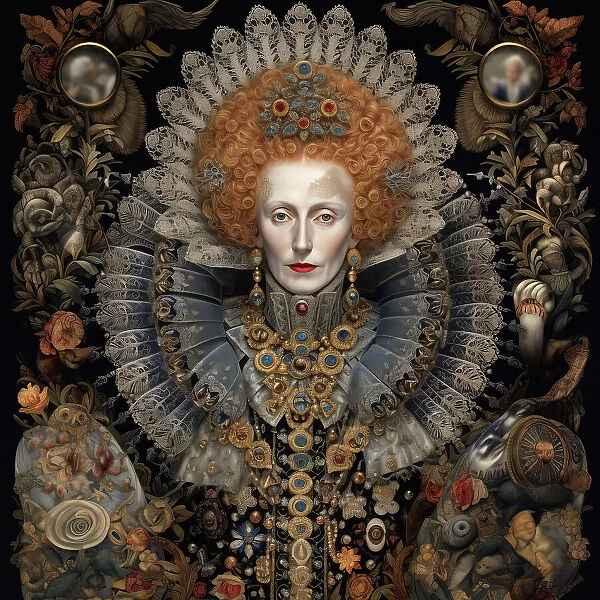 AI IMAGE - A portrait of Queen Elizabeth I, 2023. Creator: Heritage Images