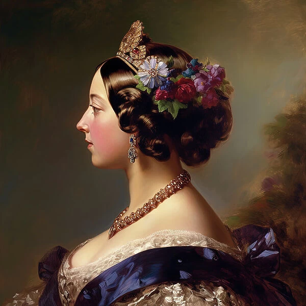AI IMAGE - Portrait of Queen Victoria, 1840s, (2023). Creator: Heritage Images