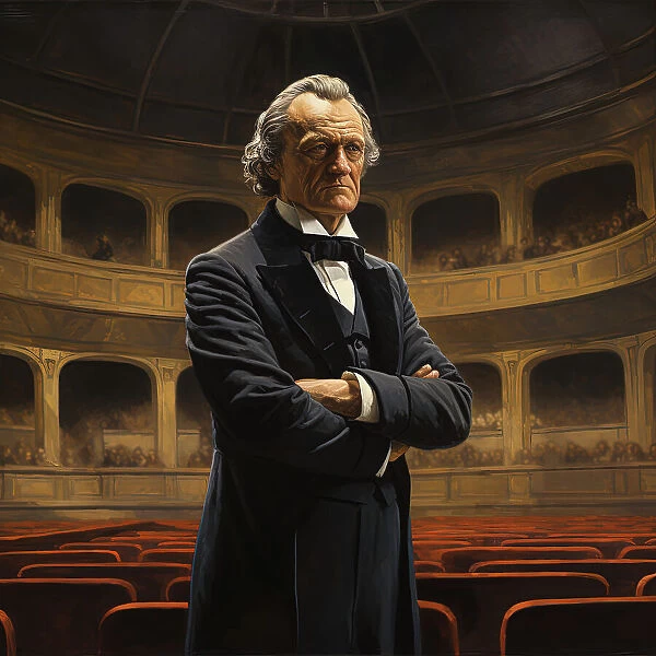 AI IMAGE - Portrait of Richard Wagner standing in a concert hall, late 19th century, (2023). Creator: Heritage Images