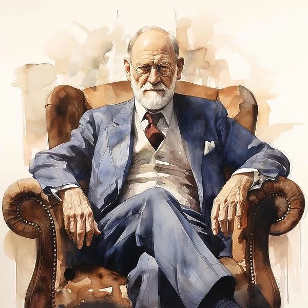 AI IMAGE - Portrait of Sigmund Freud, 1930s, (2023). Creator: Heritage Images