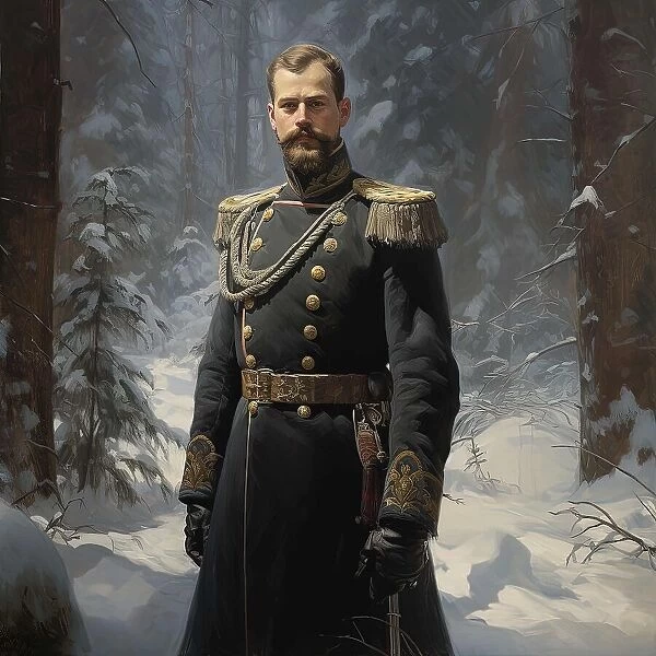 AI IMAGE - Portrait of Tsar Nicholas II, 1917, (2023). Creator: Heritage Images