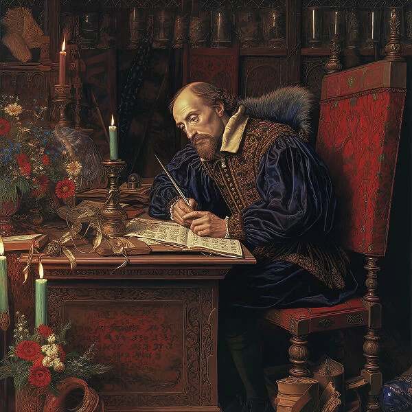 AI IMAGE - Portrait of William Shakespeare, 1600s, (2023). Creator: Heritage Images