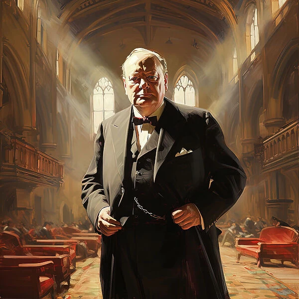 AI IMAGE - Portrait of Winston Churchill, 1950s, (2023). Creator: Heritage Images