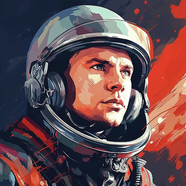AI IMAGE - Portrait of Yuri Gagarin, 1960s, (2023). Creator: Heritage Images