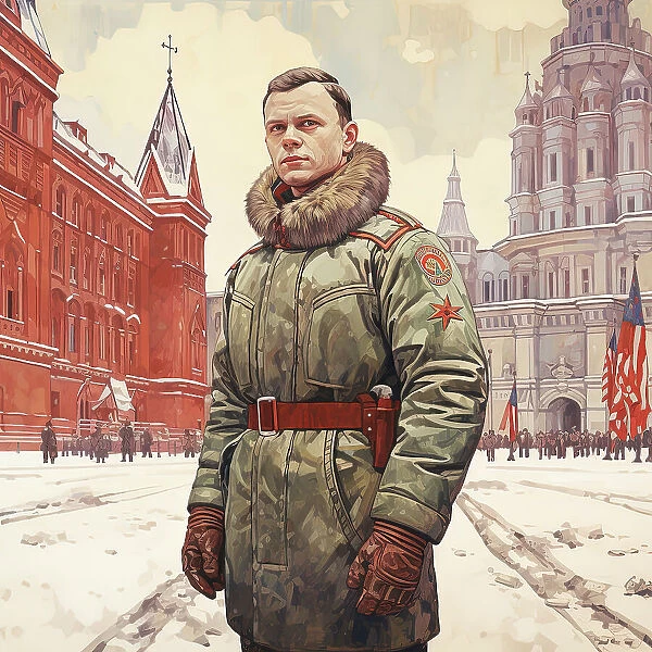 AI IMAGE - Portrait of Yuri Gagarin, 1960s, (2023). Creator: Heritage Images