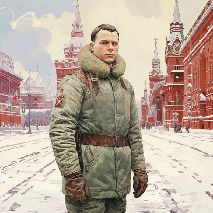 Framed Print : AI IMAGE - Portrait of Yuri Gagarin, 1960s, (2023). Creator: Heritage Images