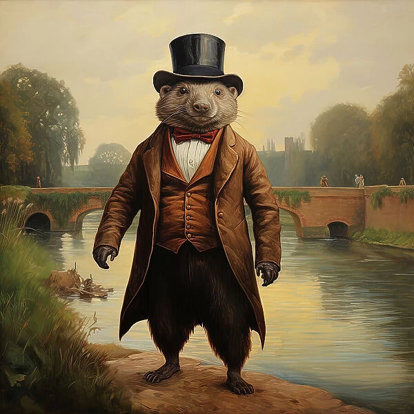AI IMAGE - Ratty, from 'The Wind in the Willows', 2023. Creator: Heritage Images. AI IMAGE - Ratty, from 'The Wind in the Willows', 2023. Creator: Heritage Images