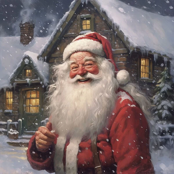 AI IMAGE - A smiling Father Christmas, 2023. Creator: Heritage Images
