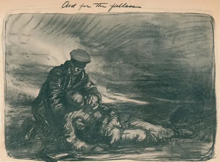 Framed Print : Aid for the Fallen, 1914, (1914). Artist: Thomas Brock Framed Print : Aid for the Fallen, 1914, (1914). Artist: Thomas Brock