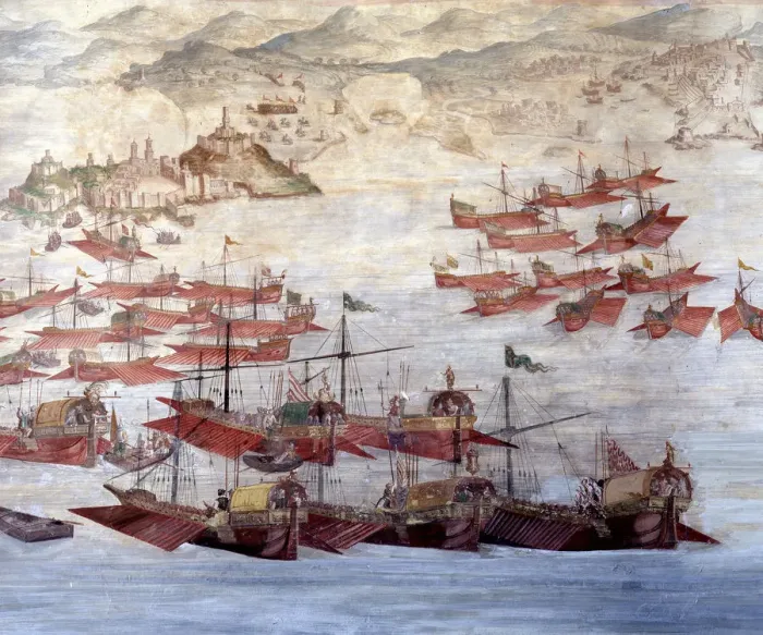 Framed Print : Aid of Tunisia and Ceuta, 1578, fresco in the Palace of Santa Cruz Framed Print : Aid of Tunisia and Ceuta, 1578, fresco in the Palace of Santa Cruz