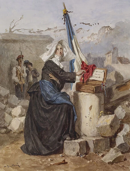 Aid for the Wounded (Sister of Charity), c1865. Creator: Alexandre-Marie Guillemin