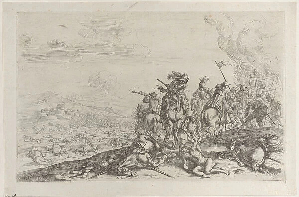 Aiding the wounded after a battle, 1635-60. Creator: Jacques Courtois