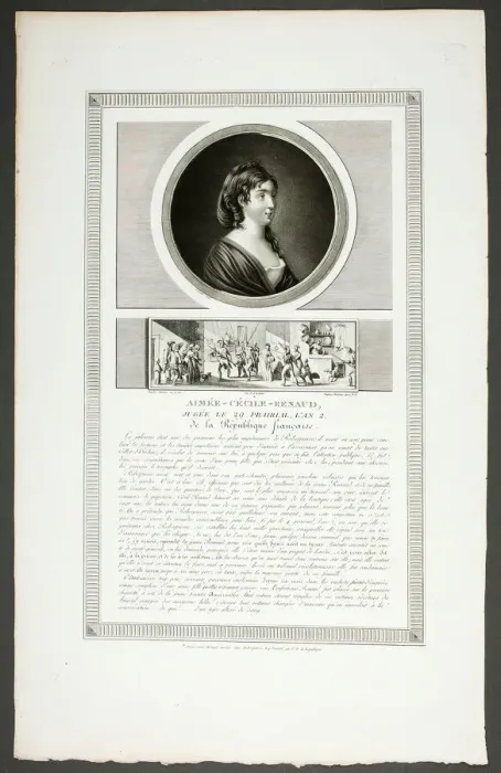 Framed Print : Aimee-Cecile-Renaud, from Tableaux historiques de la Revolution Francaise, 1798-1804. Creator: Charles Francois Gabriel Levachez Framed Print : Aimee-Cecile-Renaud, from Tableaux historiques de la Revolution Francaise, 1798-1804. Creator: Charles Francois Gabriel Levachez
