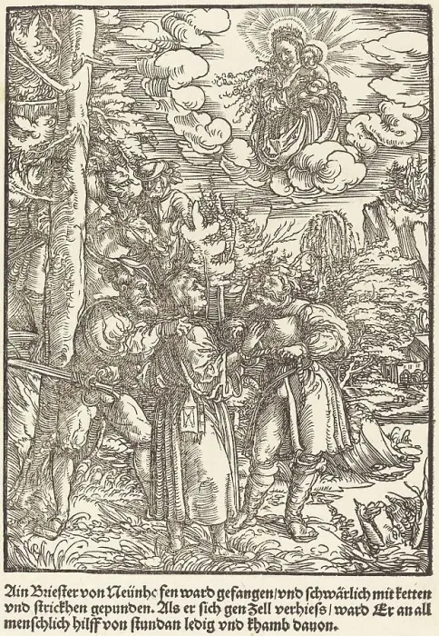 Framed Print : Ain Briester von Neunhe... c. 1503. Creator: Master of the Legend Scenes Framed Print : Ain Briester von Neunhe... c. 1503. Creator: Master of the Legend Scenes