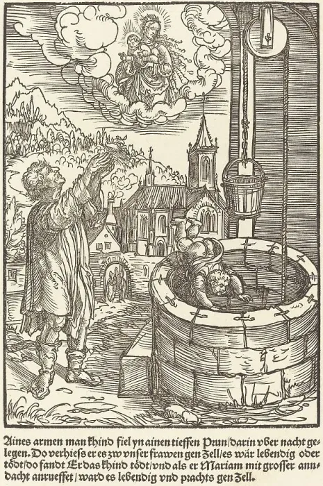 Framed Print : Aines armen man khind fiel... c. 1503. Creator: Master of the Legend Scenes Framed Print : Aines armen man khind fiel... c. 1503. Creator: Master of the Legend Scenes
