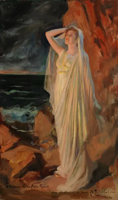 Framed Print : Aino Ackté as Alcestis on the Banks of the Styx, 1902. Creator: Albert Edelfelt Framed Print : Aino Ackté as Alcestis on the Banks of the Styx, 1902. Creator: Albert Edelfelt