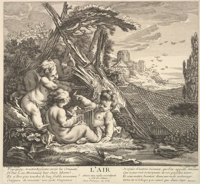 Framed Print : Air, 18th century. Creator: Claude Augustin Duflos le Jeune Framed Print : Air, 18th century. Creator: Claude Augustin Duflos le Jeune